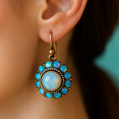 Vintage Estate Opal Earrings