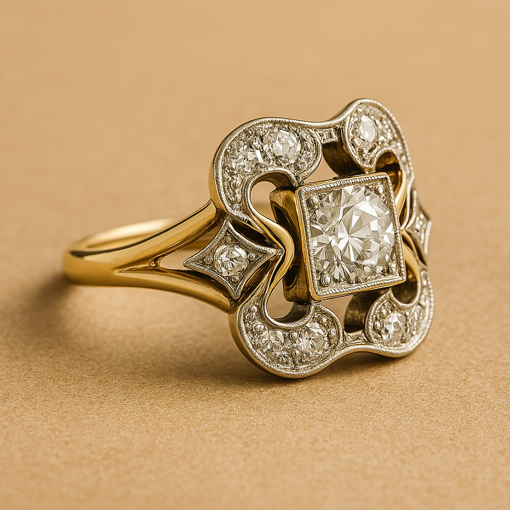 Vintage Zirconia Gold Ring