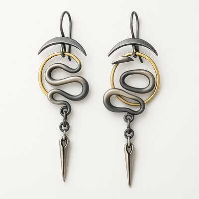 Irregular Geometric Spiral Earrings Serpentine