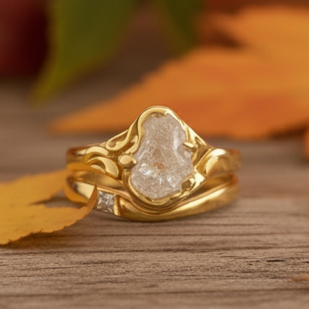Bright Layer Gold Forged Ring