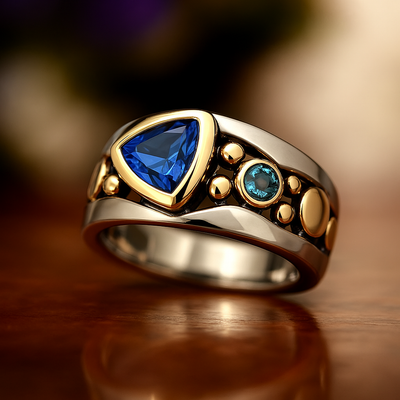 Vintage Blue Crystal Ring